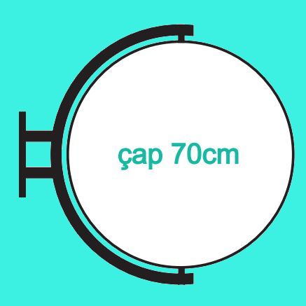 Yuvarlak Dönen Tabela (70 cm)