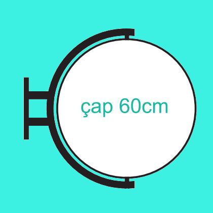 Yuvarlak Dönen Tabela (60 cm)